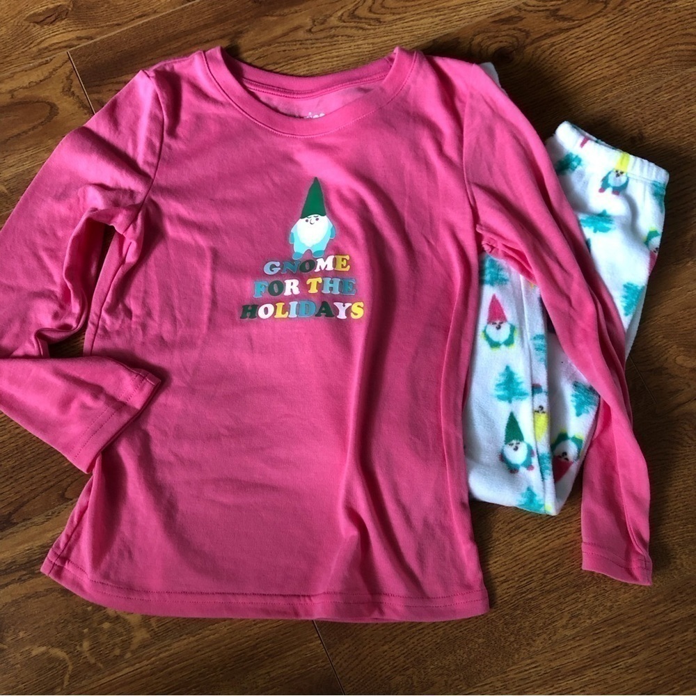 Jammies for your Families winter Gnome For the Holidays 2pc Pj set in size 6